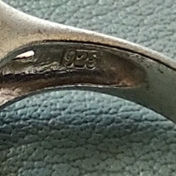 Sterling Silver Orange CZ Solitaire Cocktail Ring Size 9 - 10.5g - Picture 7 of 9